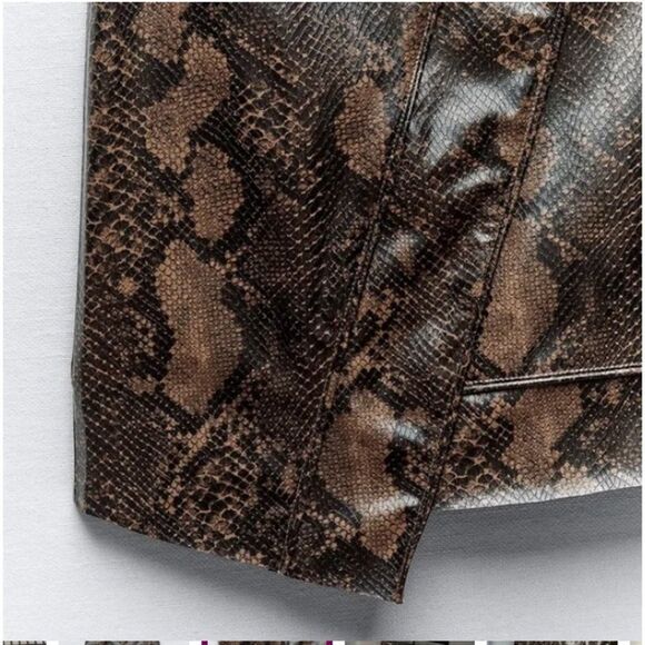 Zara Woman’s Snake Print Skirt NWT Size M 8372/285 - Picture 7 of 14